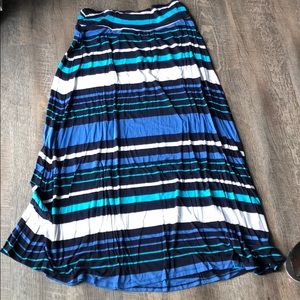 Blue striped maxi skirt